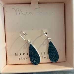 Mia Fiore - blue pave sparkle earrings - sterling silver